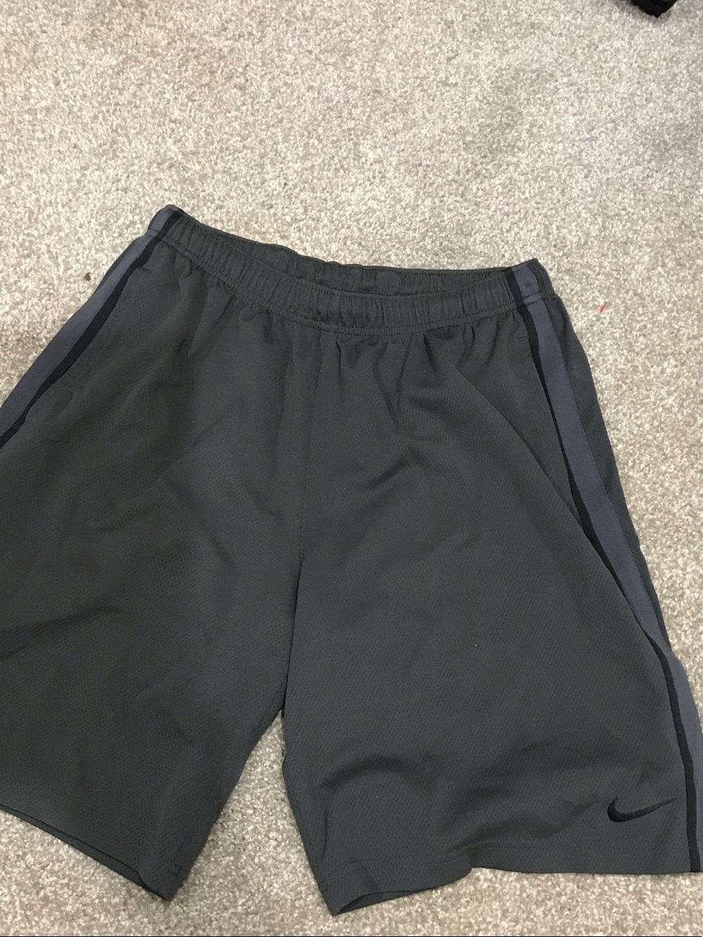 Nike Charcoal and Black Mesh Athletic Shorts
